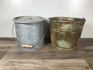 lot 143 image: 2 - Vintage Metal Minnow Fishing Buckets