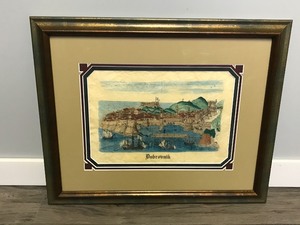 lot 122 image: Framed Wax Paper of Dubrovnik, Croatia