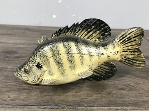 lot 444 image: Signed Wood Crappie Fish Spearing Decoy