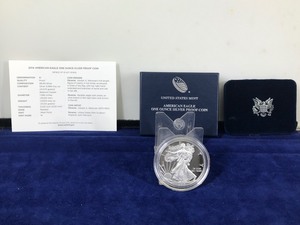 lot 19 image: 2014 American Eagle One Ounce Silver Proof Coin with Box & COA