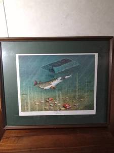 lot 64 image: Les Kouba signed & framed (Dark House Action) print