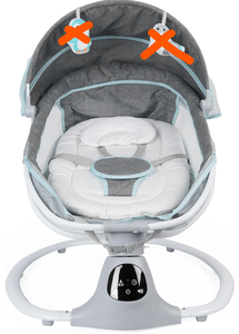 lot 70 image: VOCUFU Electric Baby Swing for Infants to Toddler, 12 Music, Remote Control and Bluetooth, Portable Swing for Baby Boy Girl with 5 Swing Speed