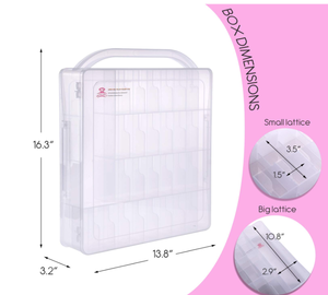 lot 104 image: Makartt Gel Nail Polish Organizer, Clear Storage Case Holder for 60 Bottles, Large Compartment, Space-Saving, Travel Carry, Colors Display
