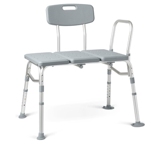 lot 113 image: Medline Transfer Bench for Bathtubs and Showers, Adjustable Shower Bench and Bath Seat For Seniors and adults, Slip-resistant Feet, Heavy-Duty 400 lb. Weight Capacity, Tool-Free Assembly