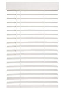 lot 115 image: LOTUS & WINDOWARE 2 Cordless 25 x 60 Faux Wood Blinds, White