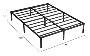 lot 138 image: Metal Bed Frame,Queen Size Bed Frame with Storage Space,Heavy Duty Sturdy Mattress Foundation,Easy Assembly,No Box Spring Needed, Black,14 Inch,Queen