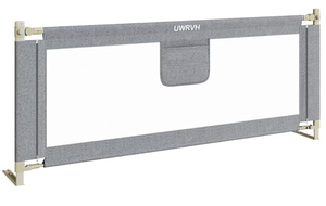 lot 160 image: Bed Rails for Toddlers,Toddler Bed Rails,Bed Rail for Baby - Adjustable Height Bed Guard with Child Safety Lock, Universal Fit for KingFullTwin Beds (Grey, 1 Side 78.7Inch)