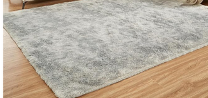 lot 228 image: Floralux 8x10 Rugs for Living Room, Tie-Dye Light Grey, Soft Fluffy Shag Carpets for Bedroom, Shag Large Area Rugs for Bedroom