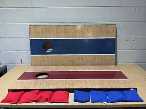 lot 244 image: Cornhole Sets 4 x 2 ft with 8 Bean Bags Regulation Size, Corn Hole Games for Adults Outdoor Bean Bag Toss Game