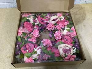 lot 419 image: Articial Peony Wreath - Spring Summer Wreath for Front Door