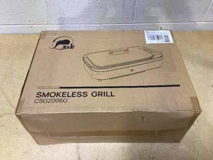 lot 420 image: X&E Smokeless Indoor Grill, 1500W Non-Stick Removable Grill Rack & Pan, Adjustable Temperature up to 450°F