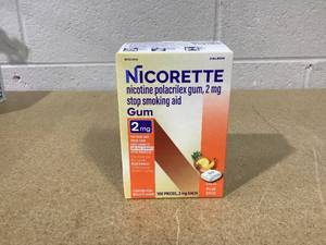 lot 453 image: Nicorette 2 mg Nicotine Gum to Quit Smoking - Fruit Chill Flavored Stop Smoking Aid, 100 Count