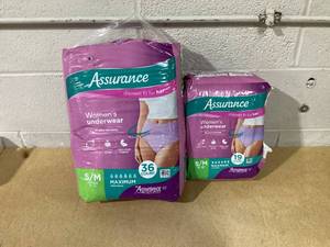lot 460 image: Assurance Womens Incontinence & Postpartum Underwear, SM , Maximum Absorbency (55 Count)