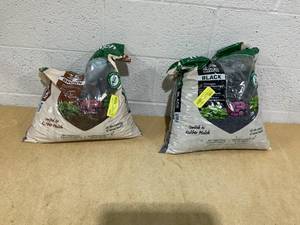 lot 435 image: LOT OF 2 GroundSmart Premium Brown and Black Rubber Mulch Nuggets, 0.8 cu ft