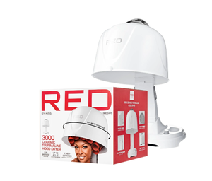 lot 201 image: Red by Kiss 3000 Ceramic Tourmaline Professional Hood Dryer 4 Heat Settings Blow Dryer for Home & Salon