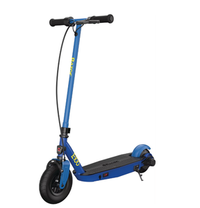lot 212 image: Razor Black Label E100 Electric Scooter - Blue, up to 10 mph, 8 Pneumatic Front Tire, for Child 8
