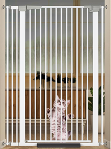 lot 11 image: 51.18 Extra Tall Cat Gate for Doorway, 30.5-40 Auto Close Pet Gate Include 2.75 and 5.5 Extension Kits, No Drilling Pressure Mount Kit, Suitable for Doorways or Kitchen, New White