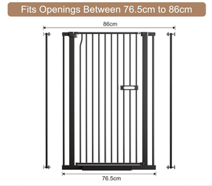 lot 14 image: Extra Tall Pet Gate 55.1 for Doorways, 30.1-33.8 Wide High Pressure Mounted Baby Dog Cat Gate for Stairs, 1.37 Gap No Drilling Auto Close for HallwaysKitchen, Black