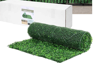 lot 22 image: NatraHedge Artificial Boxwood Roll Panels UV Protected for Outdoor Use 33 SQF (Light Green Roll)