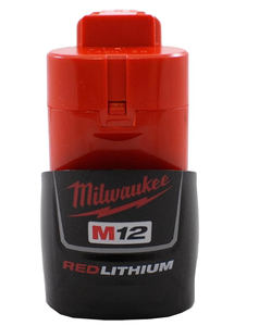 lot 25 image: Milwaukee 48-11-2401 Genuine OEM M12 REDLITHIUM 12 Volt 1.5 Amp Compact Lithium Ion Battery with Overload Protection for Cordless Power Tools