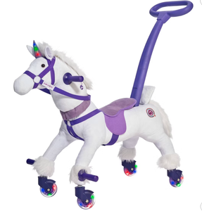 lot 33 image: Power Pony Push Riding Toy - Crystal Steel Pedal & Push, 3 Years, 100 lb Capacity