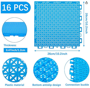 lot 241 image: Sawowkuya Pool Mats for Deck,16pcs Outdoor Under Pool Floor Mat Deck Walkway for Above Ground Pool Deck 10x10
