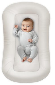 lot 242 image: Baby Lounger - Baby Lounger for Newborn, 0-24 Months, Infant Lounger for Home and Travel, Soft Cotton, Baby Nest Lounger, Newborn Babies Essentials Gifts, Light Grey