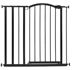 lot 310 image: Summer Infant Extra Tall Decor Pet and Baby Gate, 28.75 - 39.75 Wide, 36 Tall, Pressure or Hardware Mount, Install In-between Rooms, Doorways & Stairways, Walk-Through Safety Gate, Black
