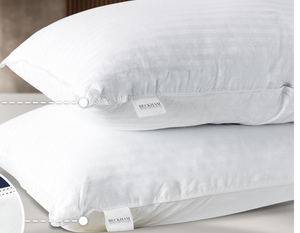 lot 319 image: Set of 2 Beckham Hotel Collection Bed Pillows StandardQueen Size Set of 2 - Original Down Alternative Pillow for Sleeping - Bedding for Back, Stomach or Side Sleepers