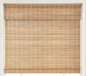 lot 325 image: LazBlinds No Tools No Drill Cordless Bamboo Roman Shade, Light Filtering Window Treatment, Roll Up Bamboo Blind for Windows. Size 23 W x 48 H, Brown