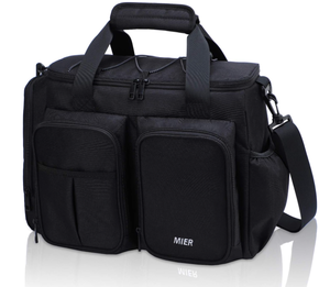 lot 331 image: MIER Lunch Box for Men Heavy Duty 20 Cans Large Insulated Lunch Bag Leakproof Soft Cooler Bags with Multiple Pockets for Adult Women Work (Black, Large)