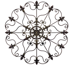 lot 335 image: Metal Solid Mounted Medallion Hand-painted Wall Decor 30x30, Large Metal Home Wall Art for Indoor and Outdoor Settings, Vintage Christmas Decorations, Holiday Wall Decorations, Christmas Wall Art
