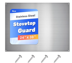 lot 339 image: Stainless Steel Backsplash for Stove 24x30 Stove Backsplash Protector for Wall Metal Range Splash for Kitchen Wall with Screw Included(0.0276 Thick)