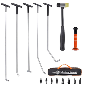 lot 353 image: Dent Repair Rods 16PCS Dent Removal Kit, Features Stainless Steel Dent Removal Rods, A Rubber Hammer, and 9 Replaceable Taper Heads,Ideal for Car Dent Repair