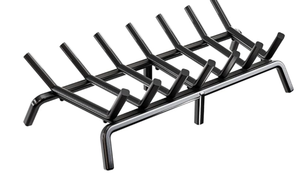 lot 355 image: IDZO Solid Steel Fireplace Grate 30 Inch, Upgraded Fireplace Log Grate with Extra Leg for Sturdy Stand & Better Air Flow, Quick Assembly Bar Fire Grates for Indoor & Outdoor
