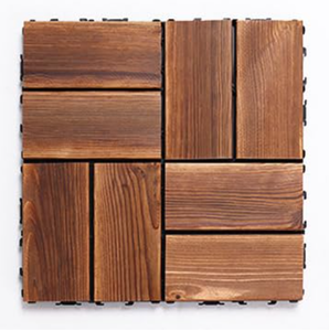 lot 357 image: FYCAN Interlocking Wooden TilesGarden TileQuick Flooring Solution For Indoor Waterproof Outdoor Flooring All Weather Use, Patio Floor Decking Tiles for Porch Poolside Balcony Backyard-29.5 cm (11 pcs)
