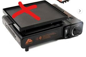lot 362 image: Ozark Trail 2 in 1 Butane Griddle, Black Color, 7650 BTU, Piezo-Electric 2.2kw, Cast Aluminum Griddle, Compact - Lightweight, CSA Approved for Outdoor Cooking (Missing Flat Top)