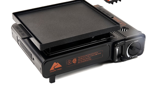 lot 363 image: Ozark Trail 2 in 1 Butane Griddle, Black Color, 7650 BTU, Piezo-Electric 2.2kw, Cast Aluminum Griddle, Compact - Lightweight, CSA Approved for Outdoor Cooking