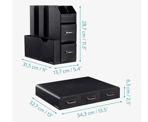 lot 369 image: Navaris Coffee Capsule Holder and Organiser - Storage Box Coffee Accessories with 3 Compartment Drawers - Compatible with Most Standard Capsule Sizes - Black