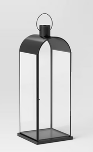 lot 375 image: Tall Metal Lantern Black - Threshold (Stainless Steel)