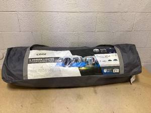 lot 97 image: Core Equipment 12-Person 3-Room Lighted Instant Cabin Tent