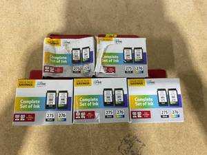 lot 476 image: LOT OF 5 Canon PG-275CL-276 BlackTri-Color Ink Cartridges