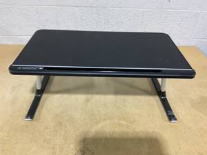 lot 316 image: SAIJI Laptop Bed Tray Table, Adjustable PVC Leather Laptop Bed Table, Portable Standing Desk with Storage Drawer, Foldable Lap Tablet Table for Sofa Couch Floor (Dark Black)