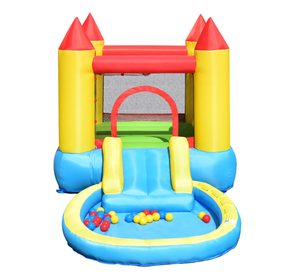 lot 267 image: Costway Inflatable Bounce House Kids Slide Jumping Castle Pool with Balls & Bag