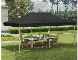 lot 268 image: Costway NP12122DK 10 x 20 ft. Pop Up Canopy Tent Foldable Portable Outdoor Gazebo with Carry Bag - Black