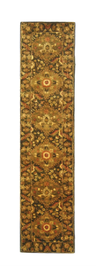 lot 270 image: Safavieh Antiquity Savek 2 x 12 (ft) Tufted Wool Olive Rectangular Indoor FloralBotanical Vintage Runner rug