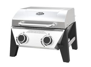 lot 78 image: Expert Grill 2-Burner Tabletop Gas Grill, Stainless Steel, 13,000 BTUs