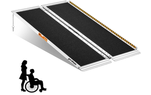 lot 486 image: VNN Portable Wheelchair Ramp 5FT, Seamless Non-Slip Aluminum Folding Handicap Ramp, Door Threshold Wheelchair Ramps for Home, Threshold Ramp for Home Steps