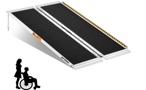 lot 487 image: VNN Portable Wheelchair Ramp 5FT, Seamless Non-Slip Aluminum Folding Handicap Ramp, Door Threshold Wheelchair Ramps for Home, Threshold Ramp for Home Steps