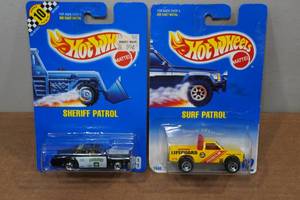 lot 23 image: 2 Hot Wheels - Sheriff Patrol & Surf Patrol